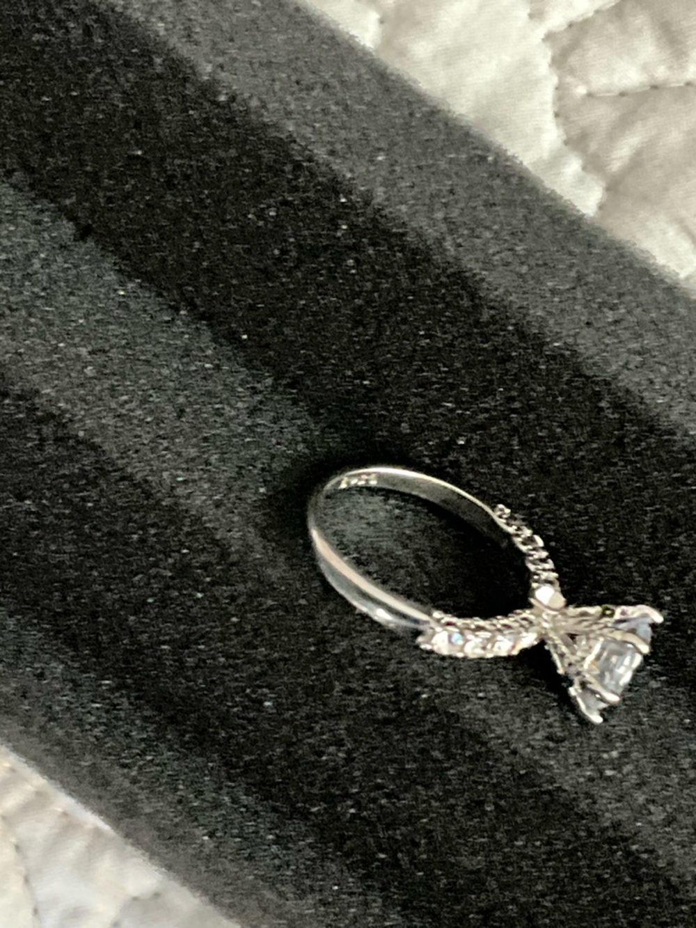 Sterling Silver Cubic Zirconia Solitaire Ring Size 9 - Picture 4 of 8